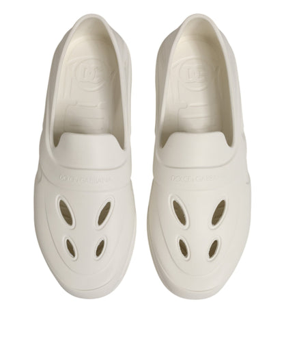 Dolce & Gabbana White Rubber Slides Low Top Sneakers Shoes