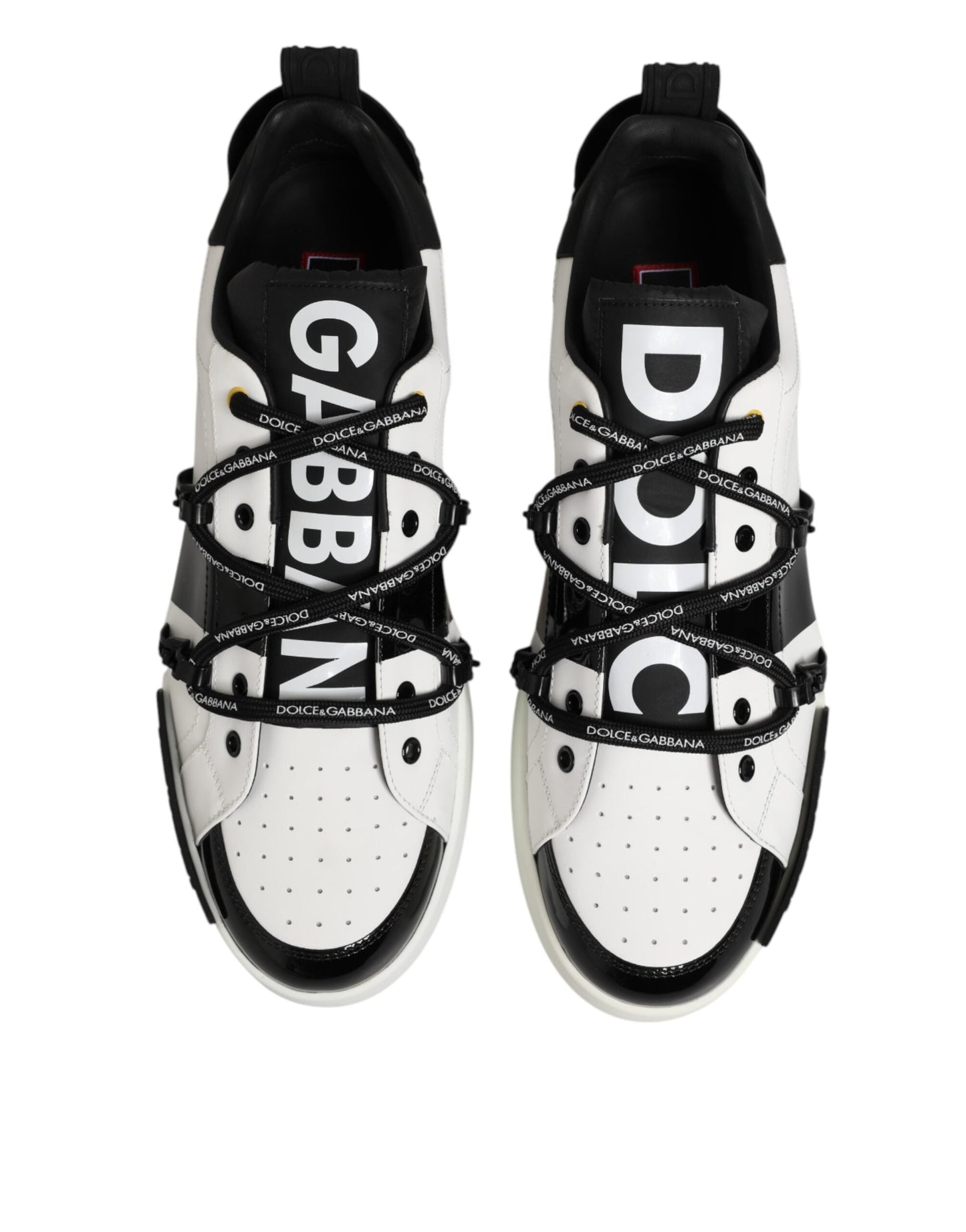 Dolce & Gabbana White Leather Logo Portofino Sneakers Shoes