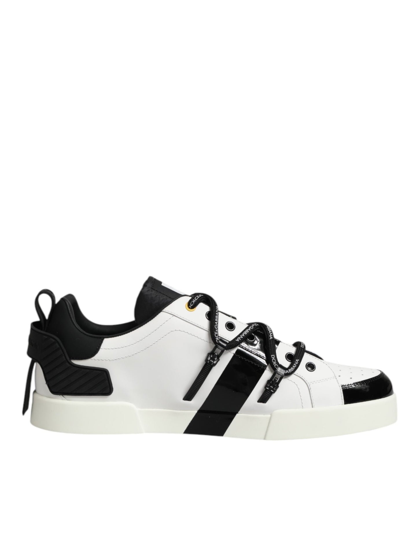 Dolce & Gabbana White Leather Logo Portofino Sneakers Shoes