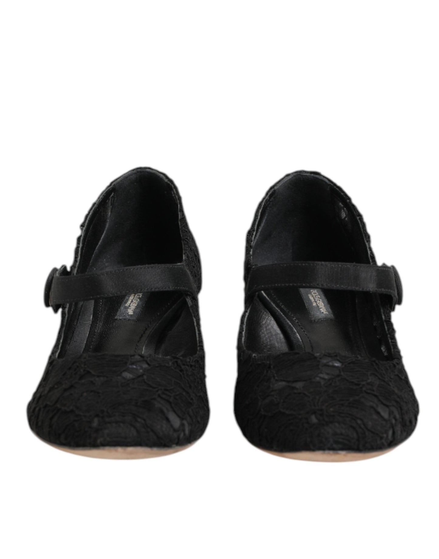 Dolce & Gabbana Black Vally Taormina Floral Lace Pumps Shoes