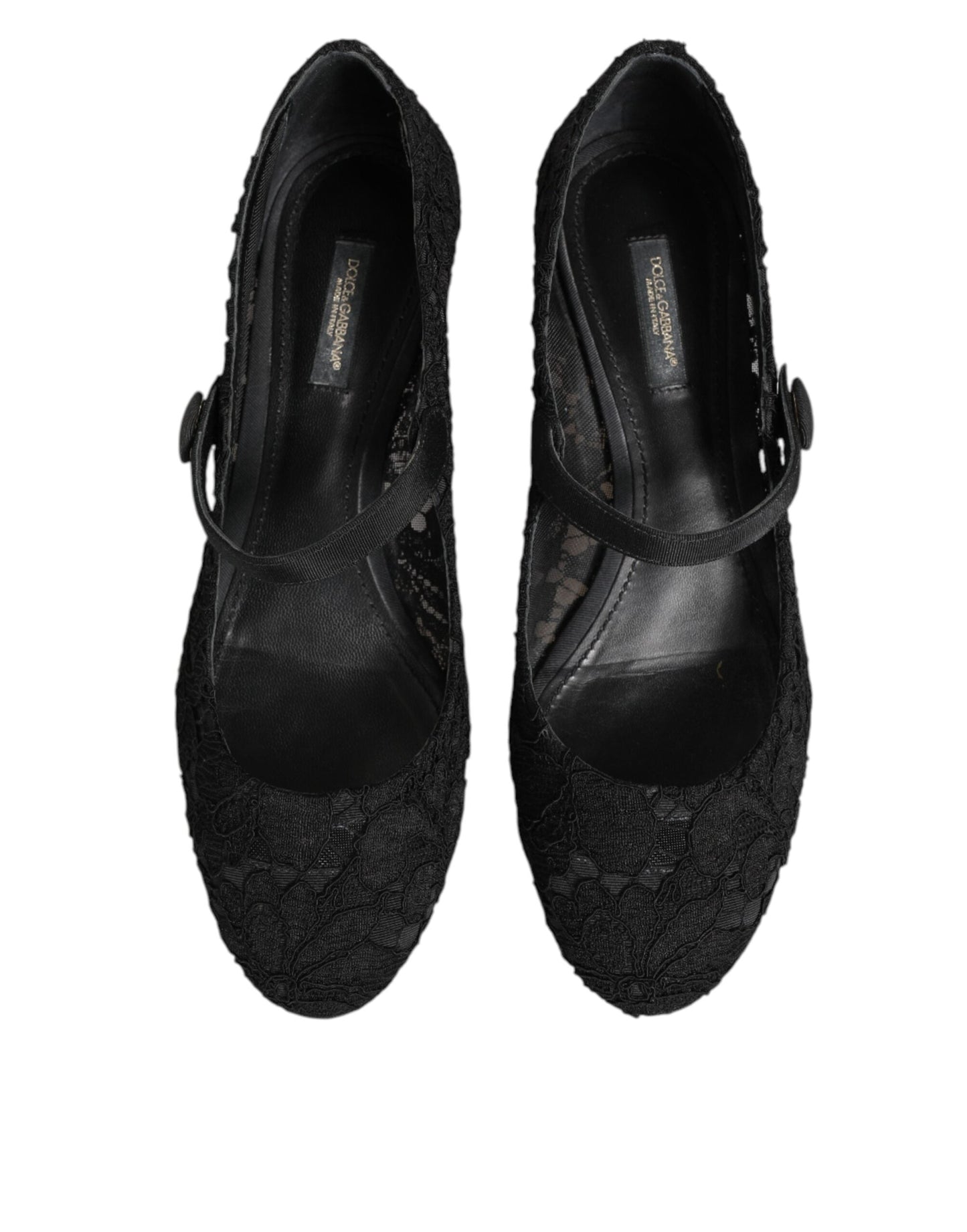 Dolce & Gabbana Black Vally Taormina Floral Lace Pumps Shoes