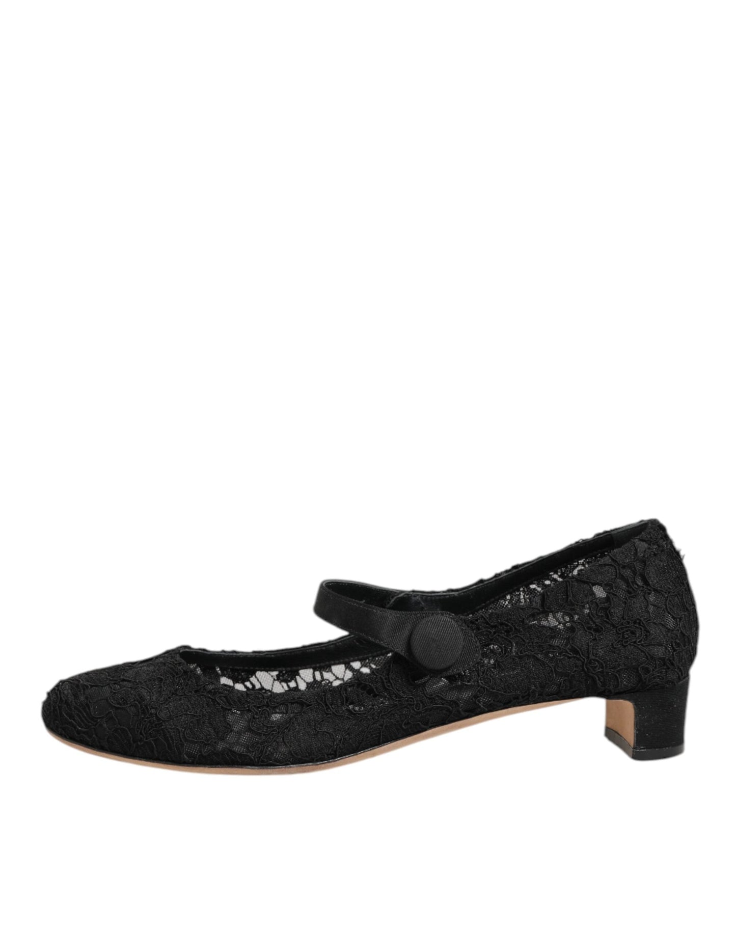 Dolce & Gabbana Black Vally Taormina Floral Lace Pumps Shoes