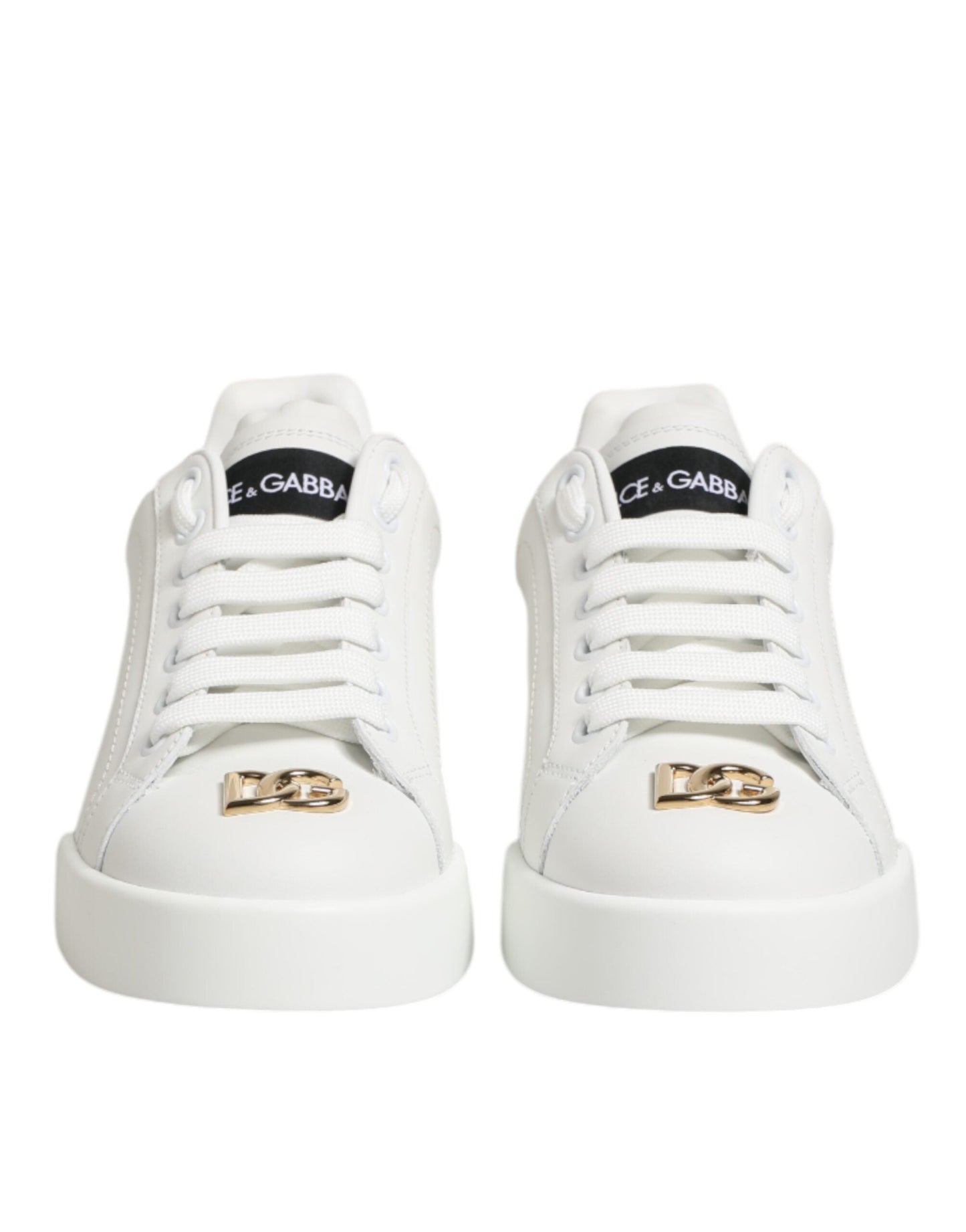 Dolce & Gabbana White DG Leather Low Top Sneakers Shoes