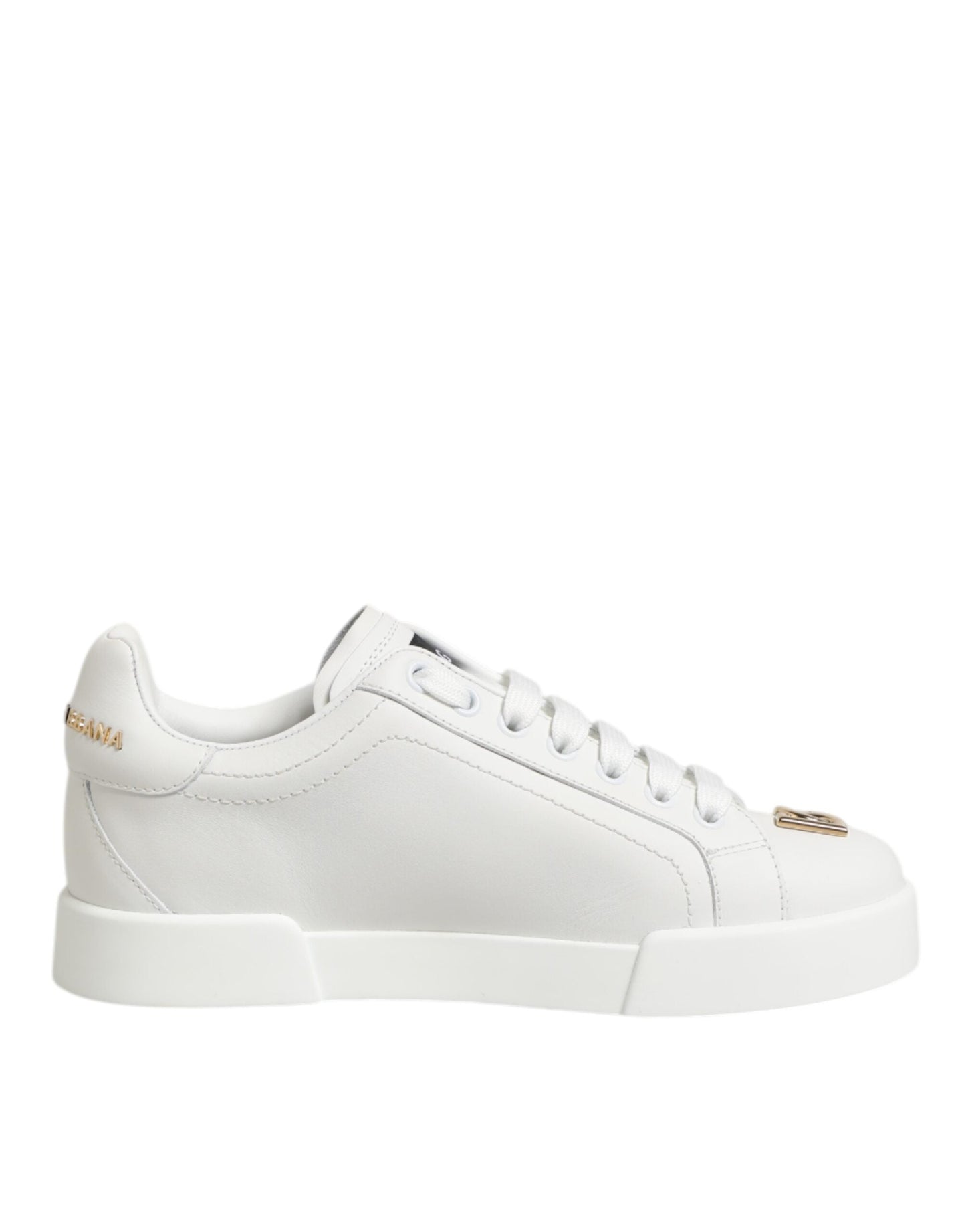 Dolce & Gabbana White DG Leather Low Top Sneakers Shoes