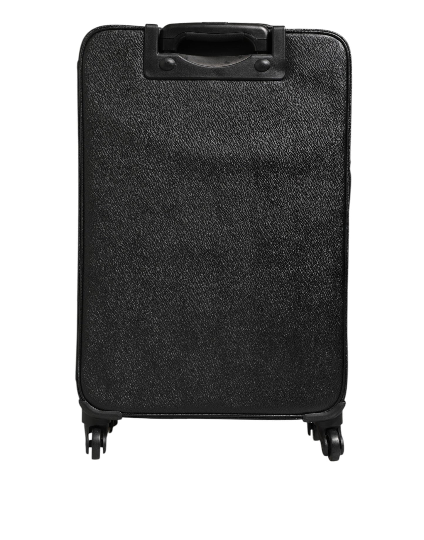 Dolce & Gabbana Gray Leather Logo Plaque Trolley Travel Wheel Men Suitcase Bag