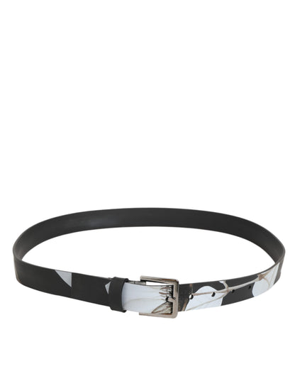 Dolce & Gabbana Multicolor PVC Floral Silver Buckle Men Belt