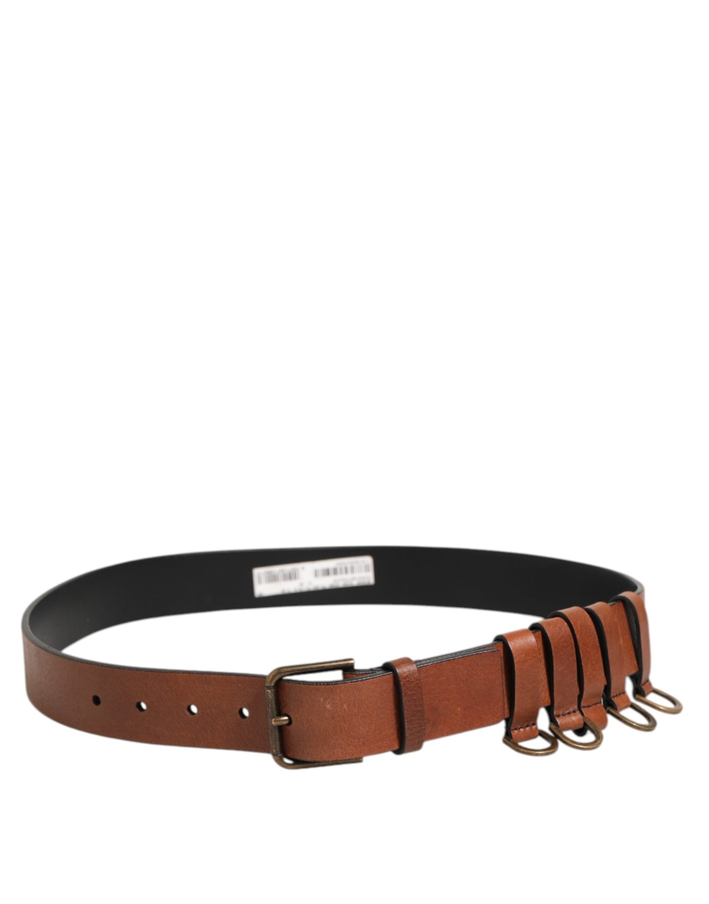 Dolce & Gabbana Brown Classic Gold Metal Logo Buckle Men Belt