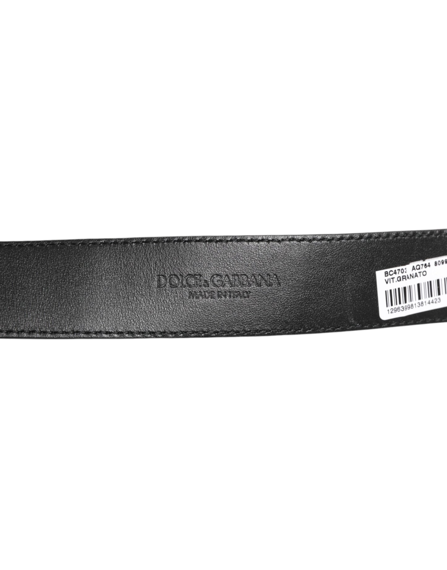 Dolce & Gabbana Black Leather Classic Metal Logo Buckle Belt