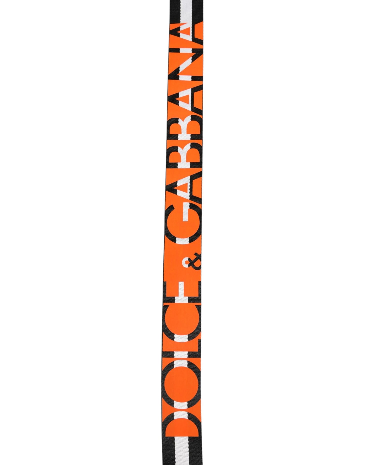 Dolce & Gabbana Black White Striped Logo Metal Buckle Belt