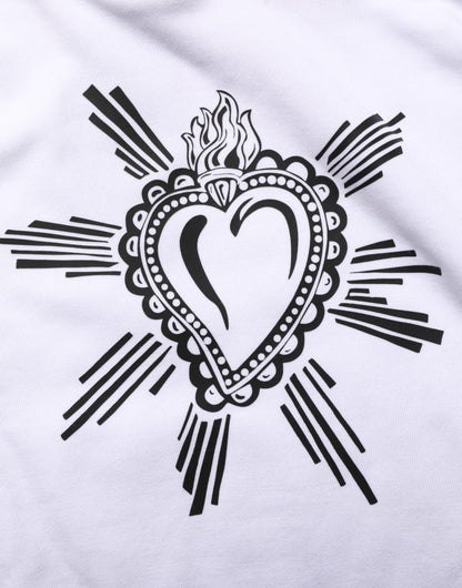 Dolce & Gabbana White Sacred Heart Hooded Sweatshirt Sweater