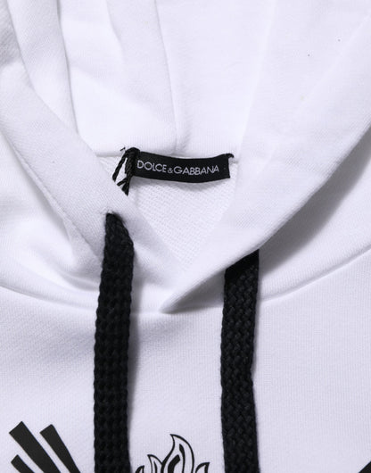 Dolce & Gabbana White Sacred Heart Hooded Sweatshirt Sweater