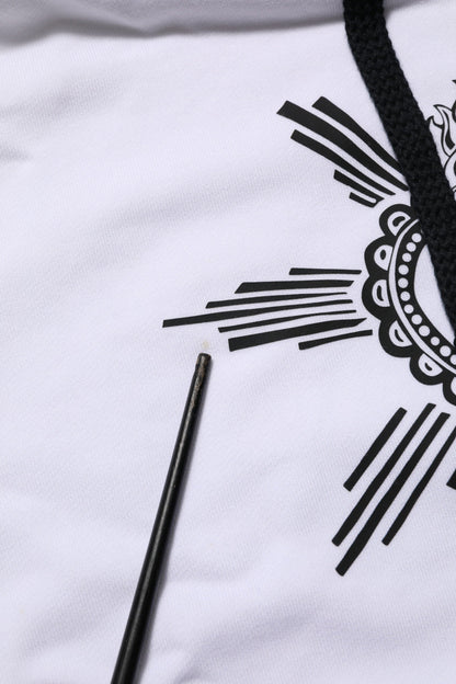 Dolce & Gabbana White Sacred Heart Hooded Sweatshirt Sweater