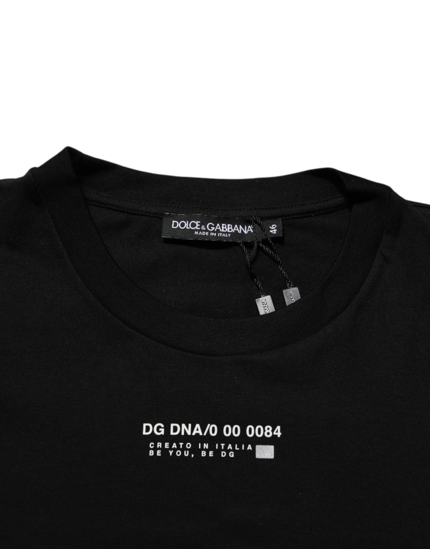 Dolce & Gabbana Black Statement Cotton Men Crew Neck T-shirt