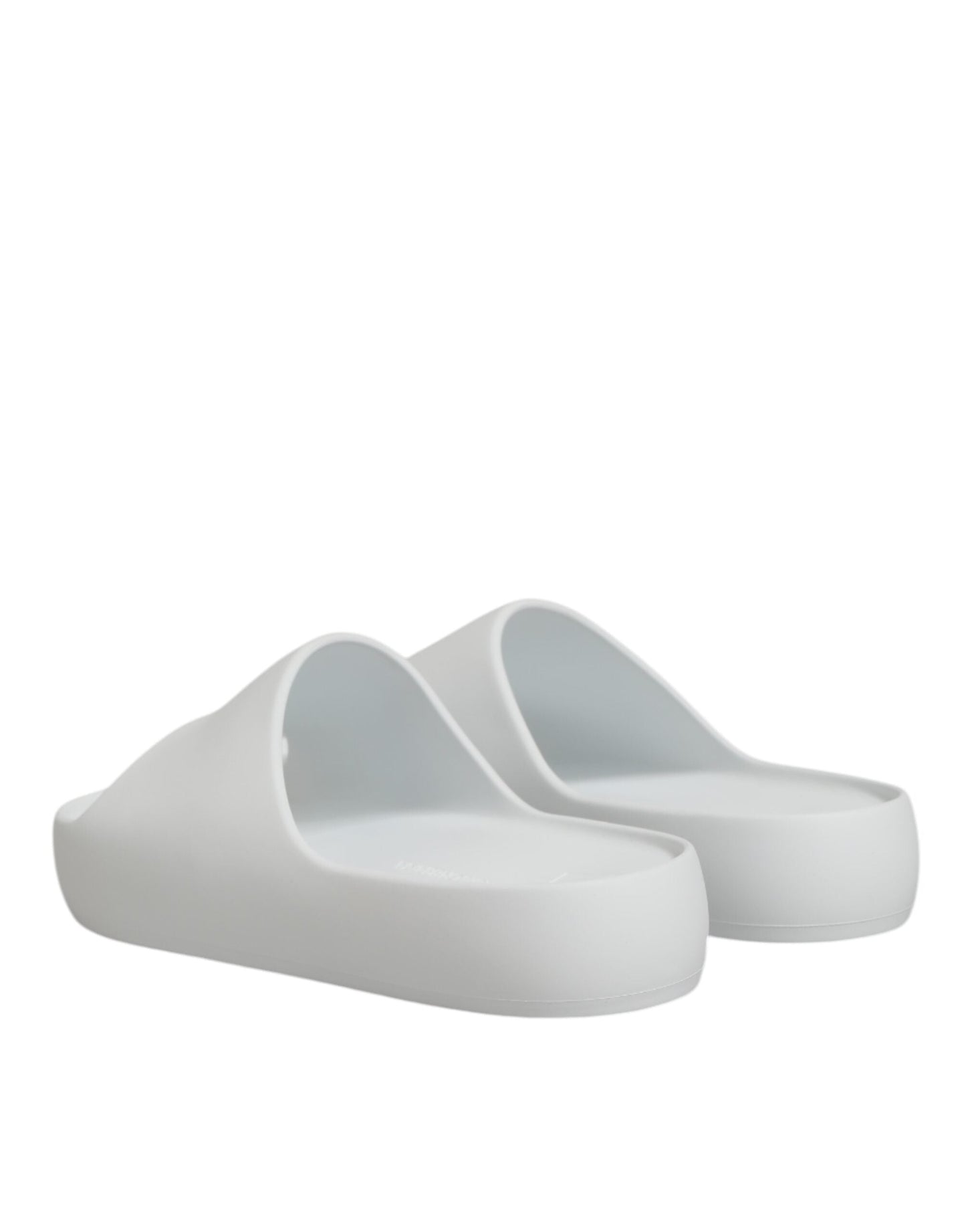 Dolce & Gabbana White Logo Slides Sandals Men Beachwear Shoes