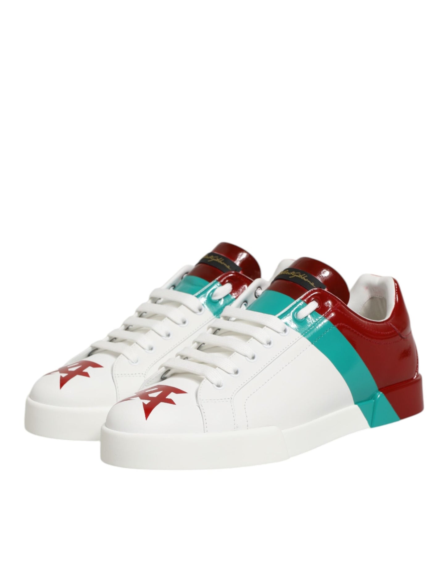 Dolce & Gabbana Multicolor Leather Logo Low Top Sneakers Shoes