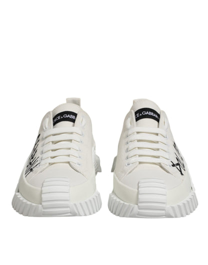 Dolce & Gabbana White Cotton NS1 Low Top Sneaker Shoes