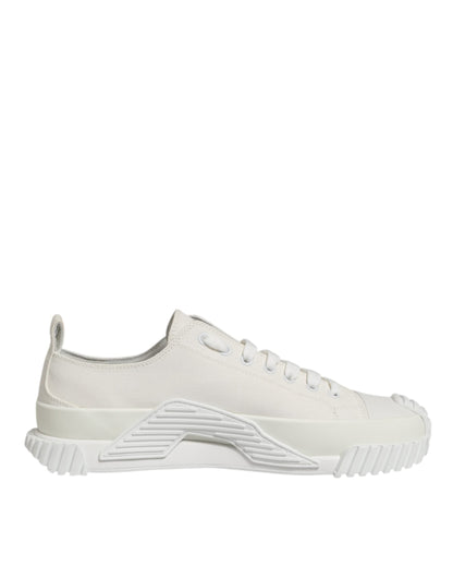 Dolce & Gabbana White Cotton NS1 Low Top Sneaker Shoes