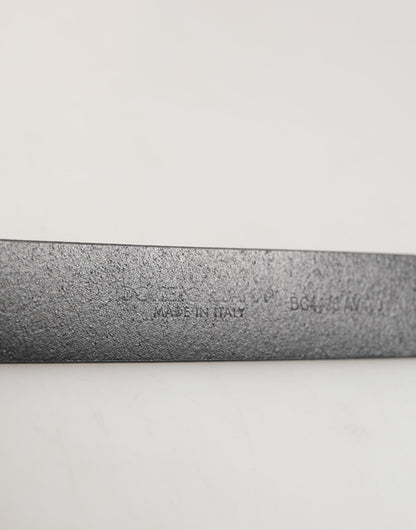 Dolce & Gabbana Brown Leather Classic Metal Logo Buckle Belt