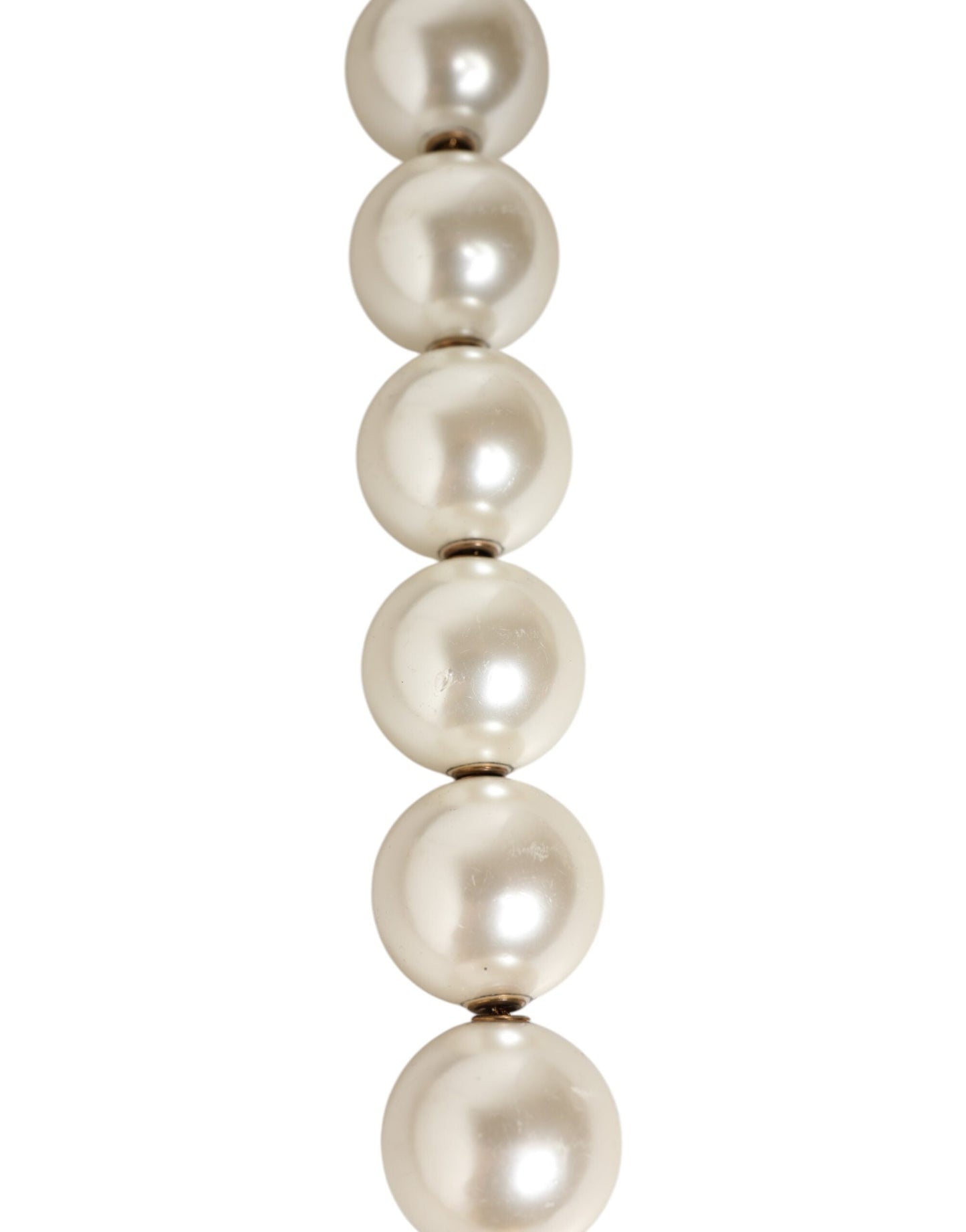 Dolce & Gabbana Black Leather Pearl Chain Bag Accessory Shoulder Strap