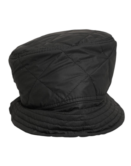 Dolce & Gabbana Black Nylon Quilted Bucket Men Capello Hat
