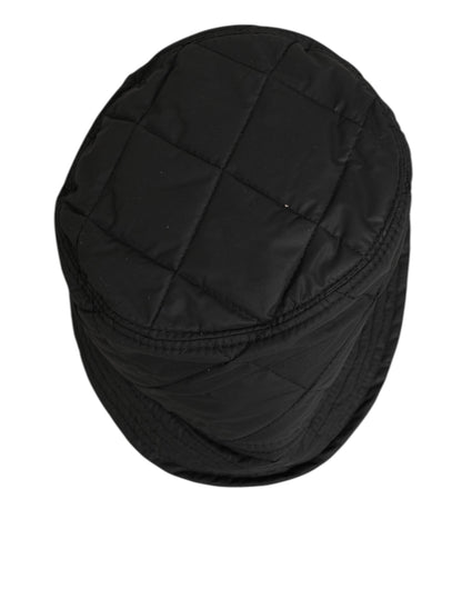 Dolce & Gabbana Black Nylon Quilted Bucket Men Capello Hat