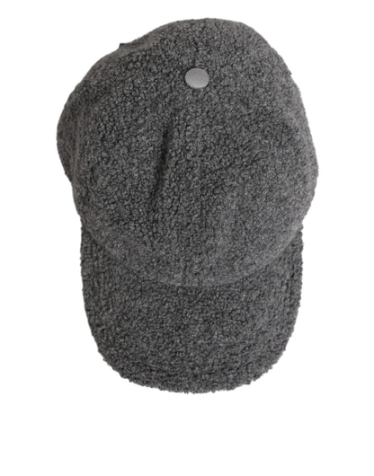 Dolce & Gabbana Gray Wool Fleece Rapper Men Baseball Capello Hat