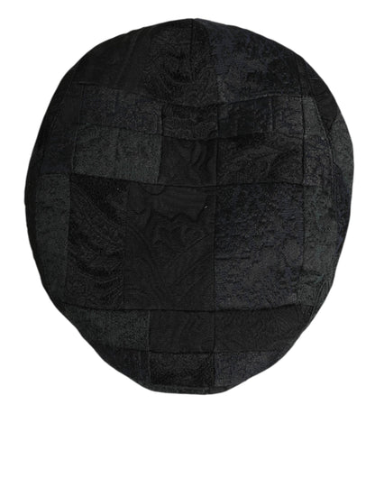 Dolce & Gabbana Black Polyester Newsboy Men Cloth Capello Hat