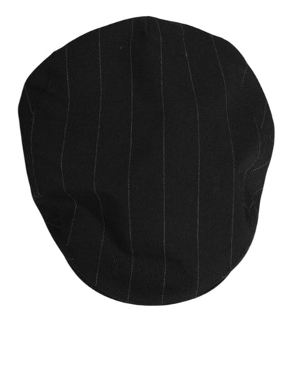 Dolce & Gabbana Black Polyester Newsboy Men Cloth Capello Hat