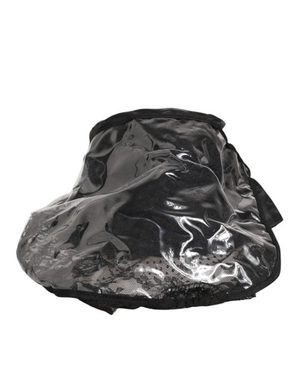 Dolce & Gabbana Black PVC Wide Brim Men Bucket Capello Hat