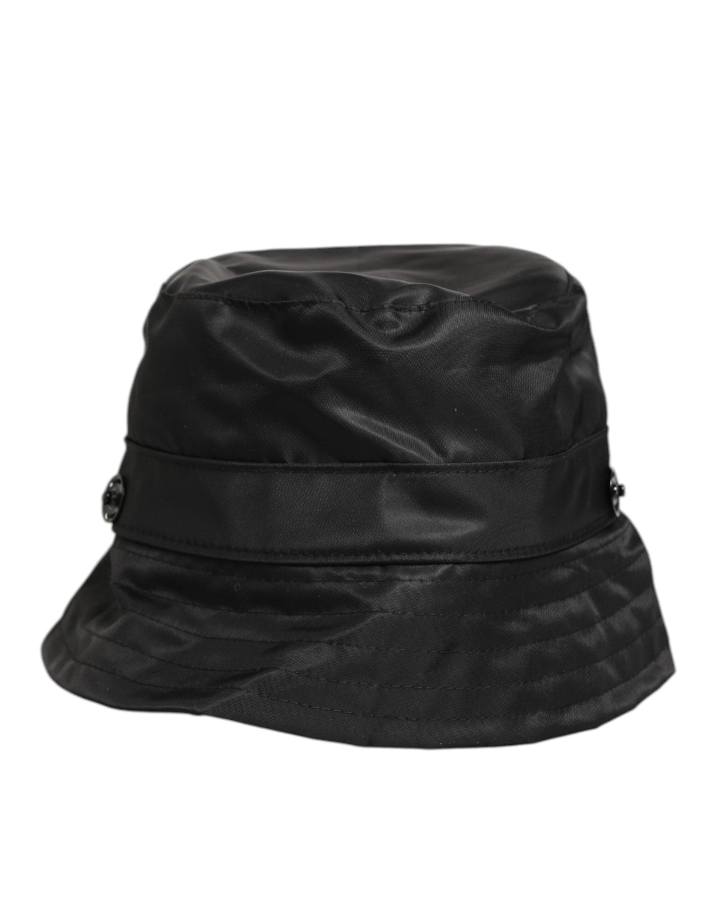 Dolce & Gabbana Black PVC Wide Brim Men Bucket Capello Hat