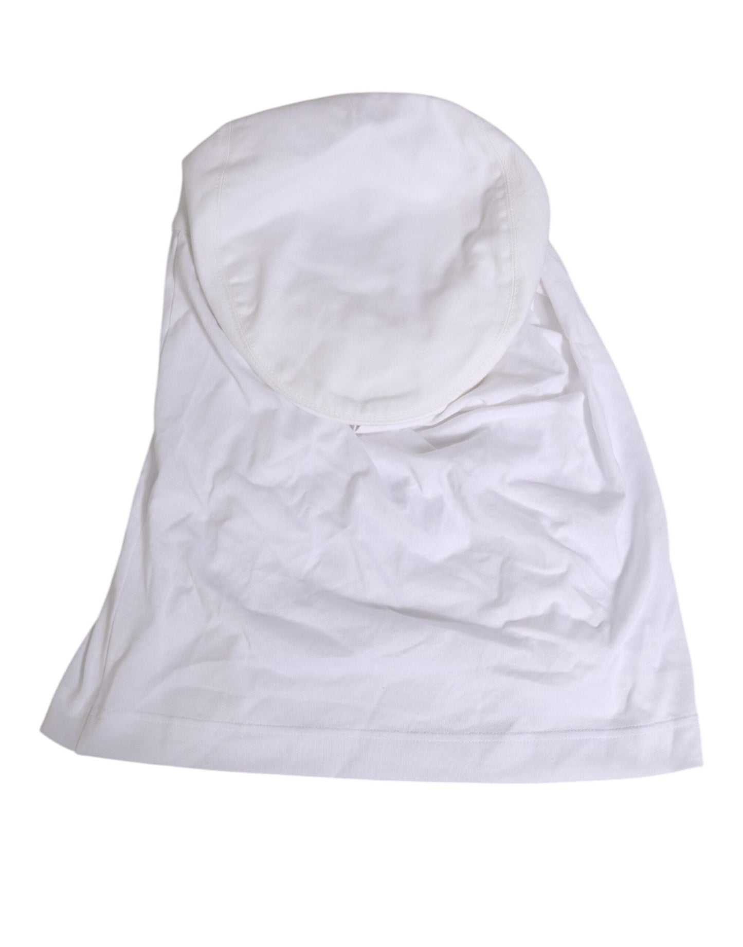 Dolce & Gabbana White Cotton DG Logo Plaque Baseball Balaclava Hat