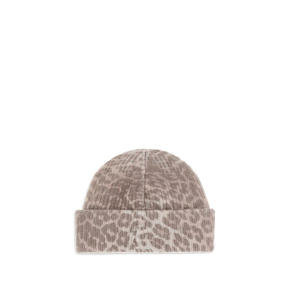 Ganni Leopard beanie Hat
