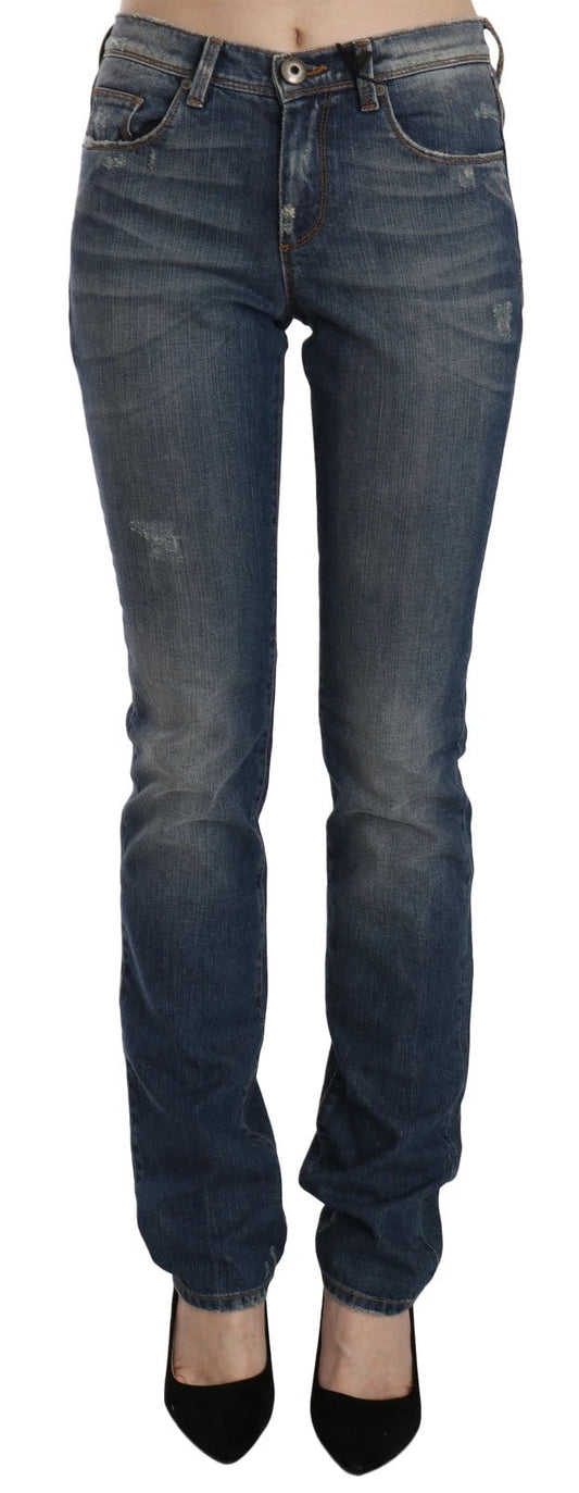 Ermanno Scervino Blue Washed Boot Cut Casual Denim Pants Jeans