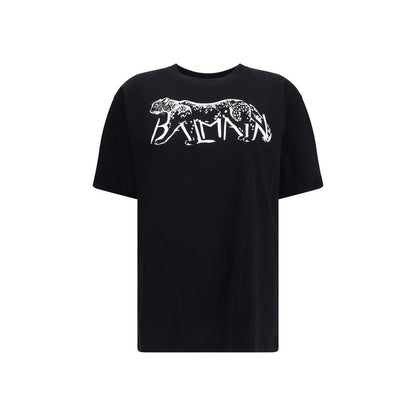 Balmain T-shirt with Leopard Print