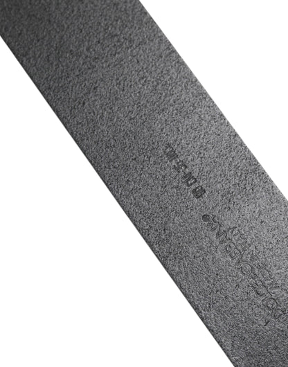 Dolce & Gabbana Black Leather Classic Metal Buckle Men Belt