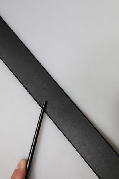 Dolce & Gabbana Black Leather Classic Metal Buckle Men Belt