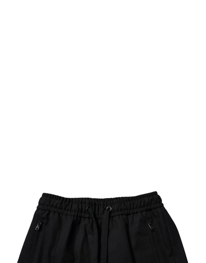 Dolce & Gabbana Black Wool Skinny Jogger Men Trouser Pants