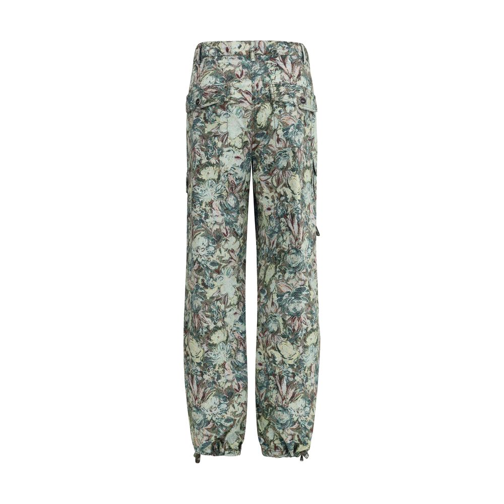 Ganni Printed Stretched Cotton Pants