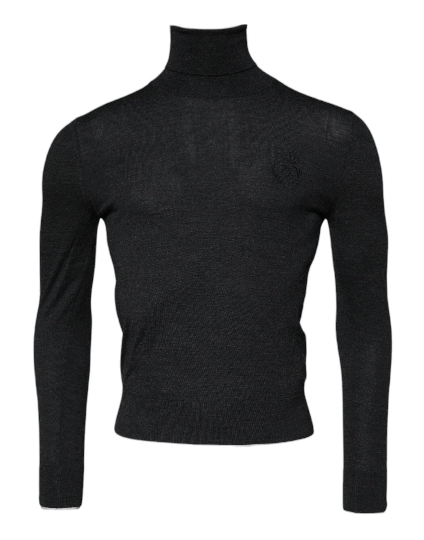 Dolce & Gabbana Black Wool Turtle Neck Men Pullover Sweater
