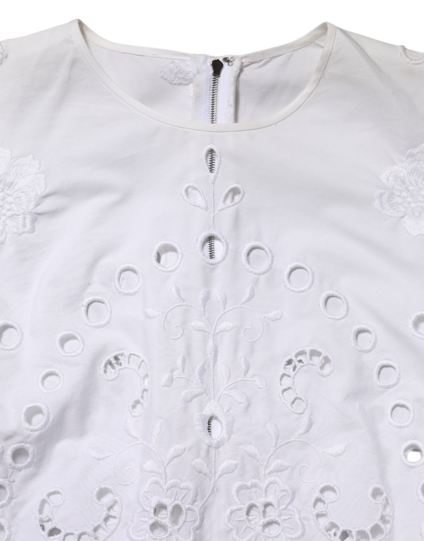 Dolce & Gabbana White Cut Out A-line Sheath Mini Dress