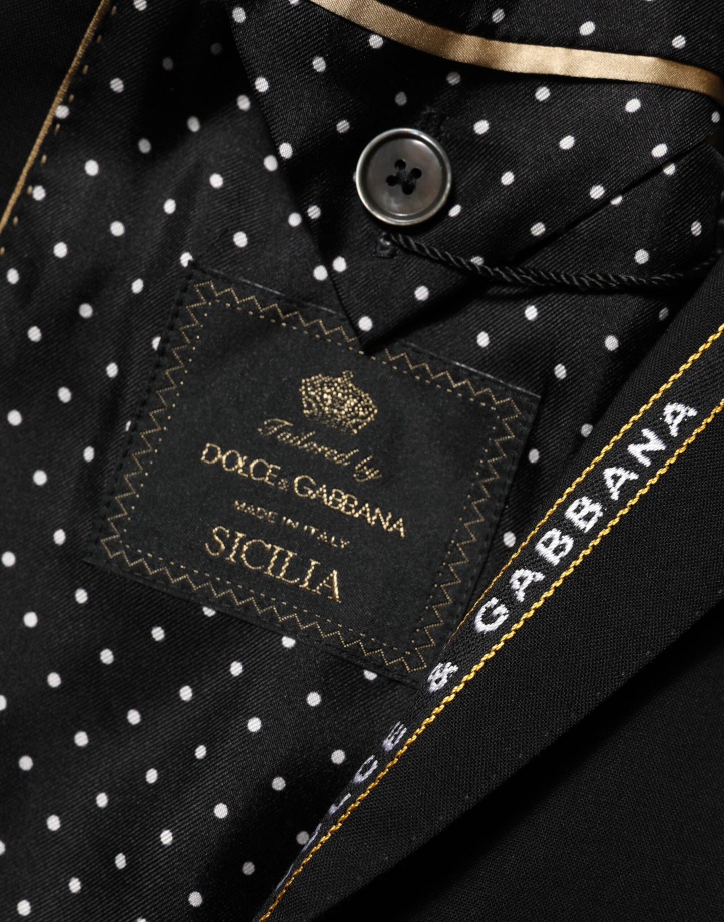 Dolce & Gabbana Black SICILIA Double Breasted Jacket Blazer