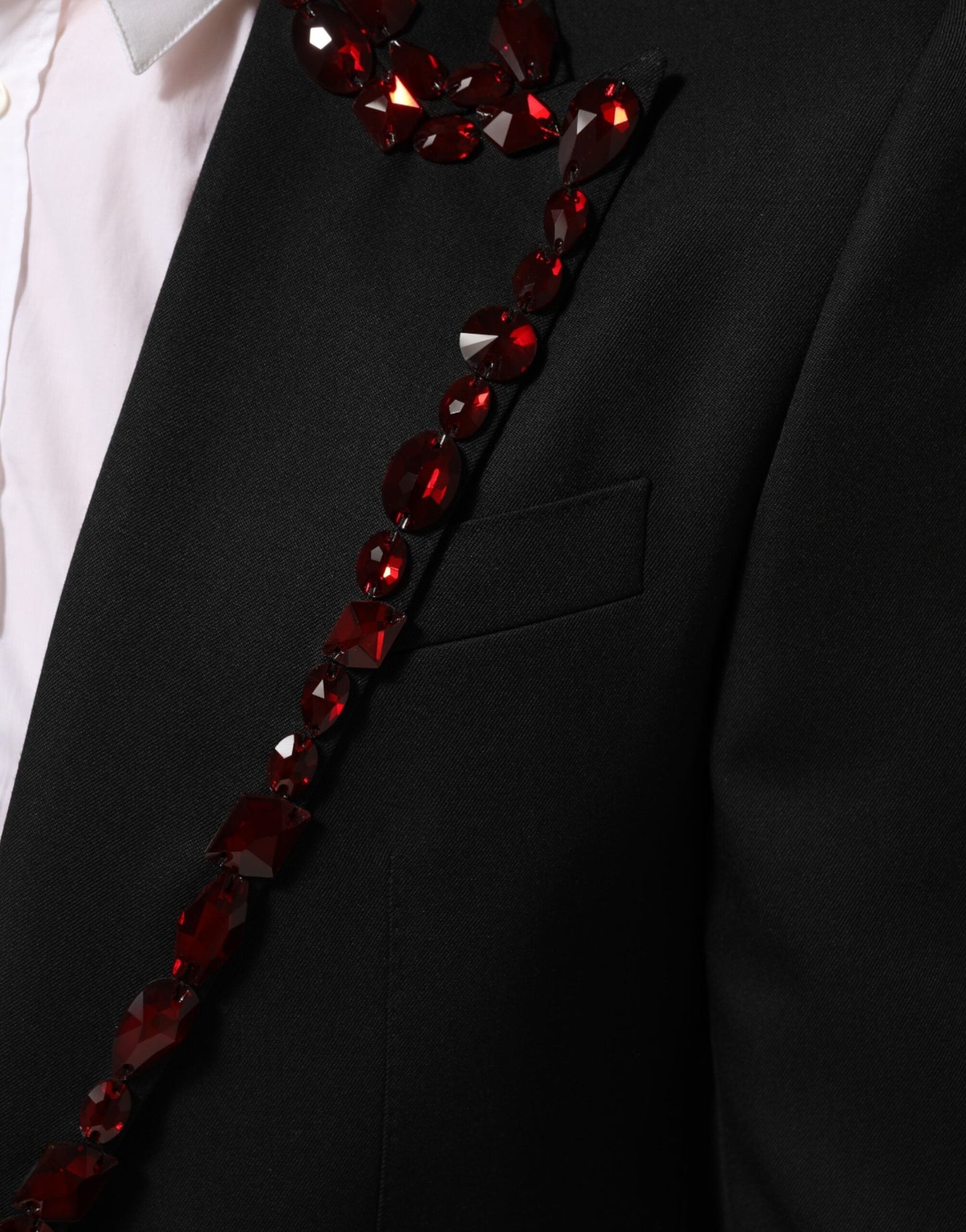 Dolce & Gabbana Black SICILIA Crystal Embellished Men Blazer