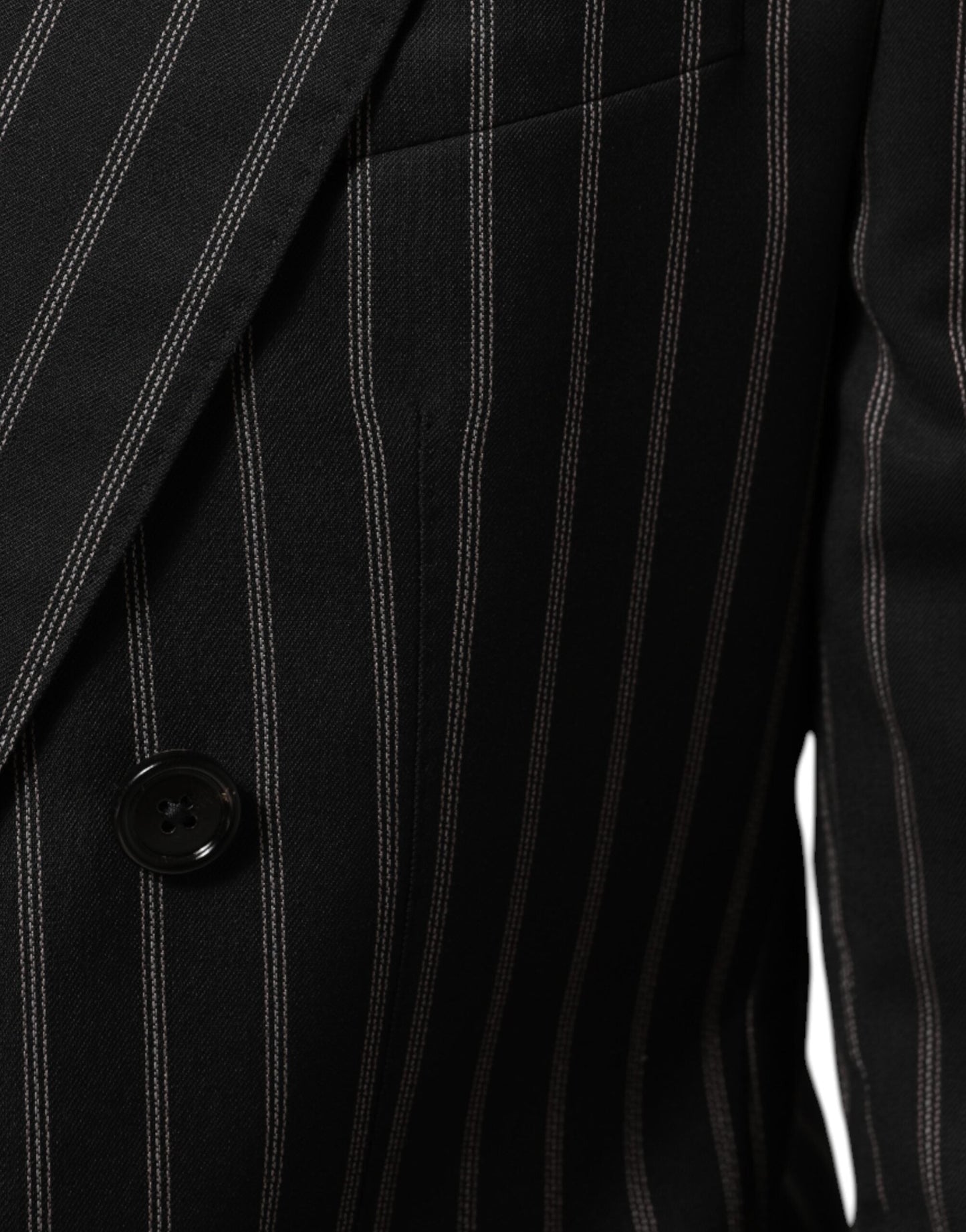 Dolce & Gabbana Black Stripes SICILIA 1 Button Suit Blazer