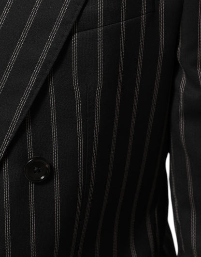 Dolce & Gabbana Black Stripes SICILIA 1 Button Suit Blazer