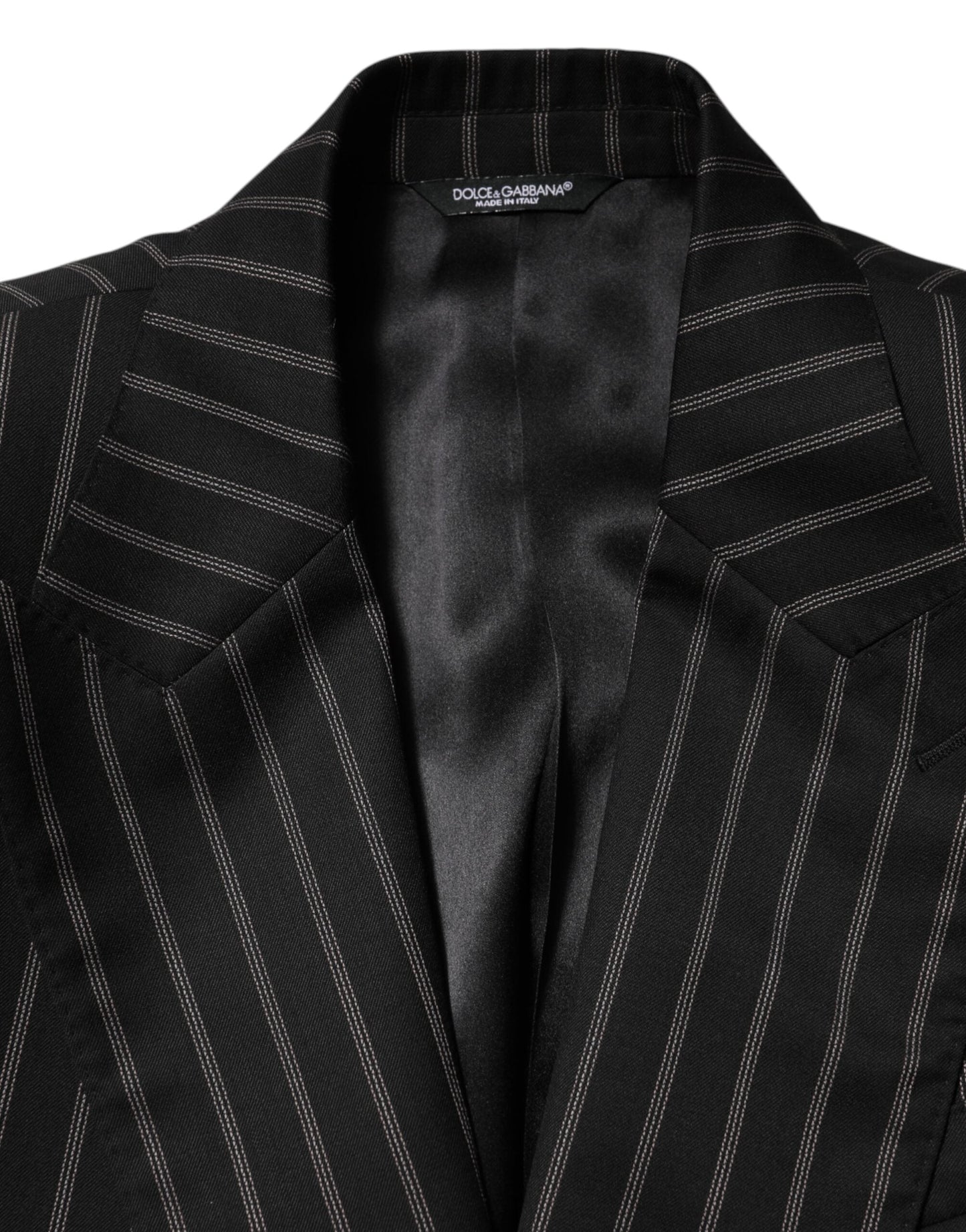 Dolce & Gabbana Black Stripes SICILIA 1 Button Suit Blazer
