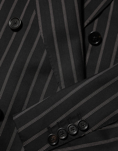 Dolce & Gabbana Black Stripes SICILIA 1 Button Suit Blazer