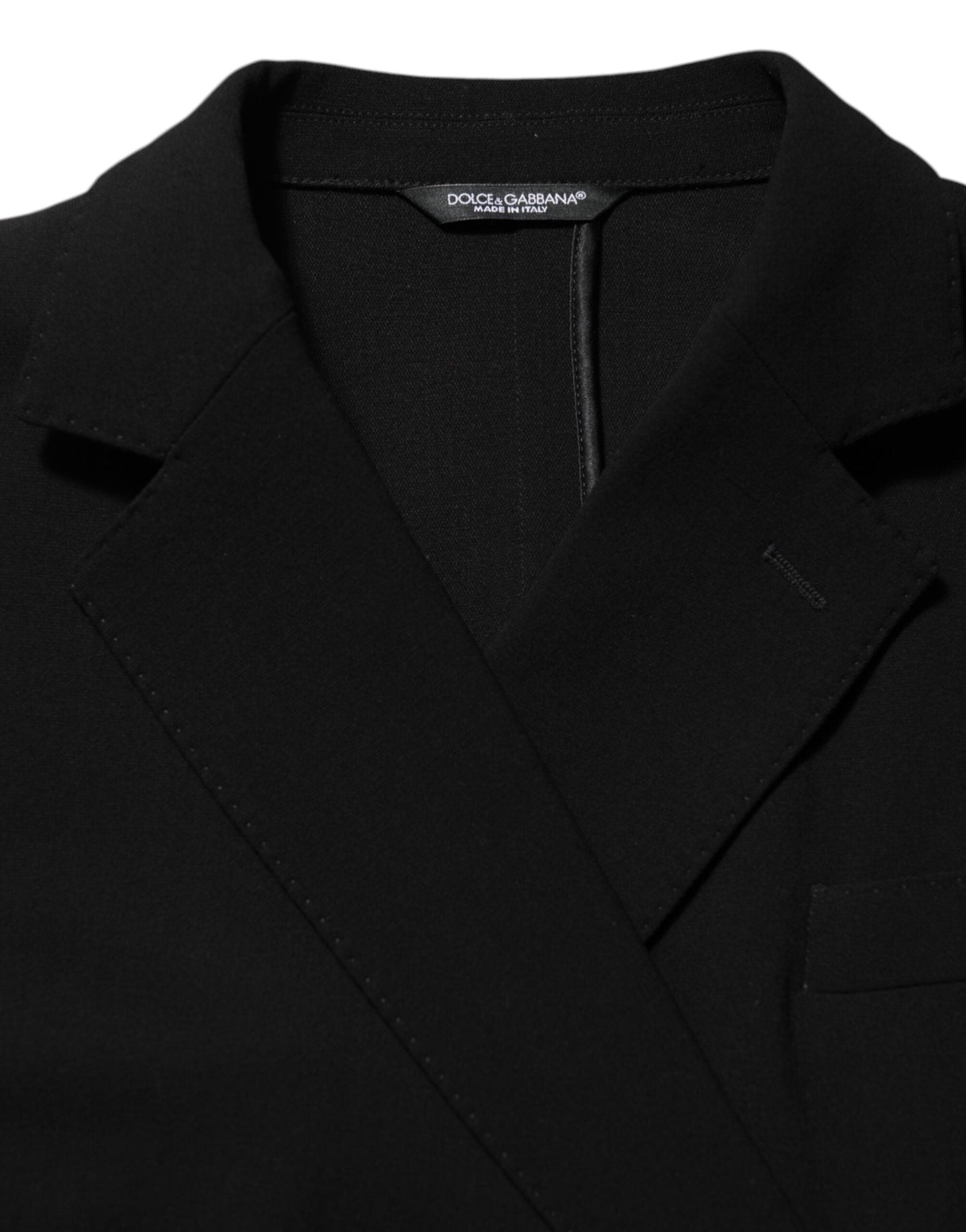Dolce & Gabbana Black Wool Double Breasted Men Jacket Blazer