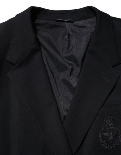 Dolce & Gabbana Black Viscose 2 Buttons Suit Jacket Blazer
