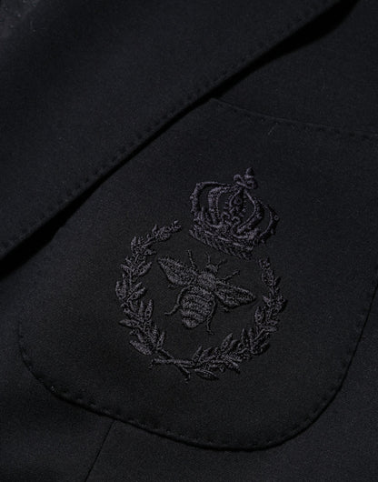 Dolce & Gabbana Black Viscose 2 Buttons Suit Jacket Blazer