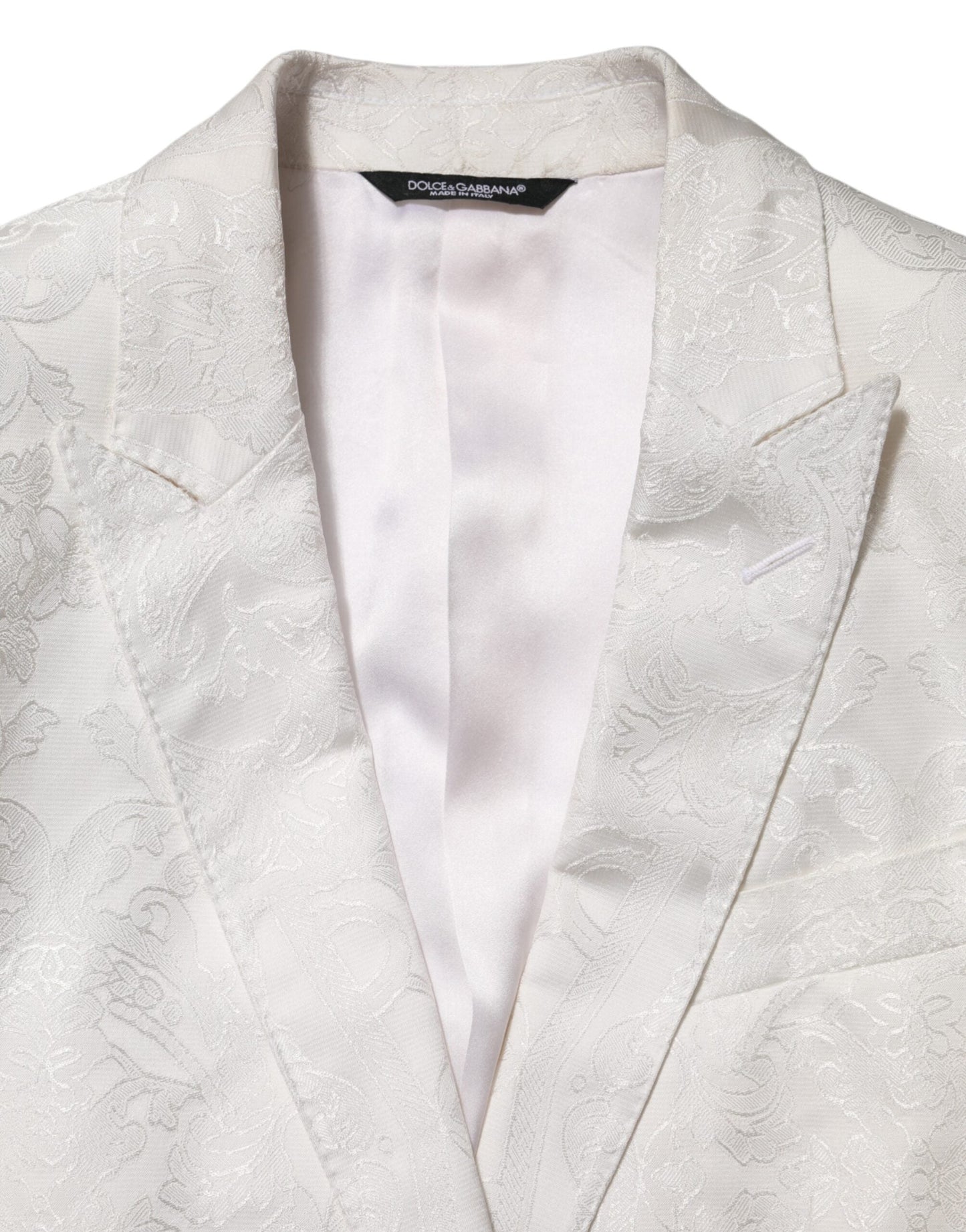 Dolce & Gabbana White Brocade 2 Piece MARTINI Formal Suit